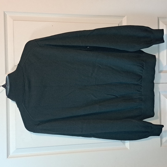 Izod argyle half-zip sweater mock turtleneck - M - dk geeen/gray/white - Picture 2 of 3